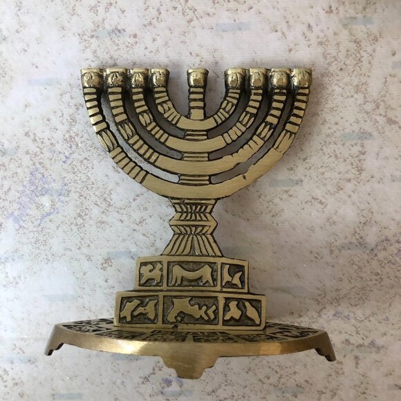 Israel Judaica Art Metalwor, Collectible Brass Menorah Alexa Name Engrav… - Picture 6 of 13